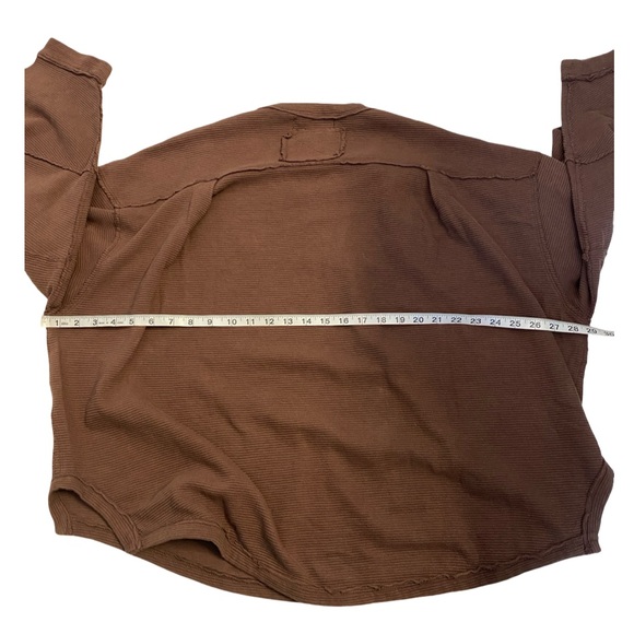 🔥Host Pick🔥Free People We The Free NWT Total Eclipse Tee Sz L Ribbed Long Sleeve - Picture 12 of 16